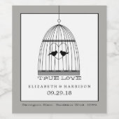 hartslag bruiloft met True Love Wedding Wijn Etiket (Enkel label)