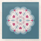 Hartslag caleidoscoop glazen onderzetter (Voorkant)