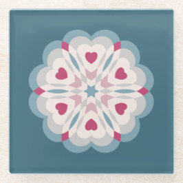 Hartslag caleidoscoop glazen onderzetter