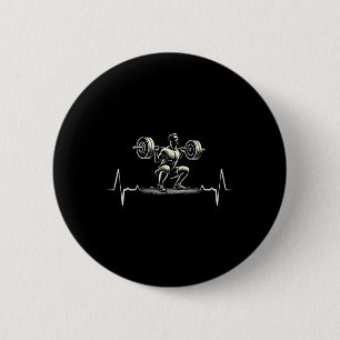 Hartslag ECG Bodybuilder Gewichtheffen Gewichtheff Ronde Button 5,7 Cm