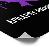 Hartslag ECG Ontwerp Epilepsie Bewustzijn Poster (Hoek)