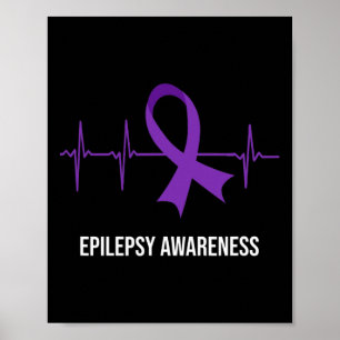 Hartslag ECG Ontwerp Epilepsie Bewustzijn Poster