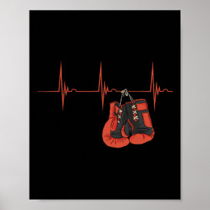 Hartslag Ekg Pols Bokhandschoenen Kickboksen Mma B Poster