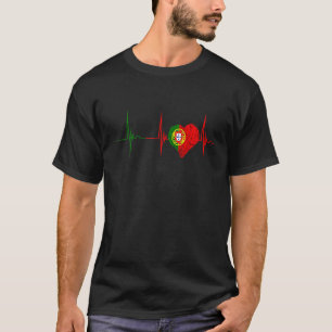 Hartslag EKG Pols Portugal Portugal Vlag Portugees T-shirt