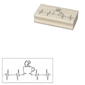 Hartslag en koffie rubberstempel (Gestempeld)