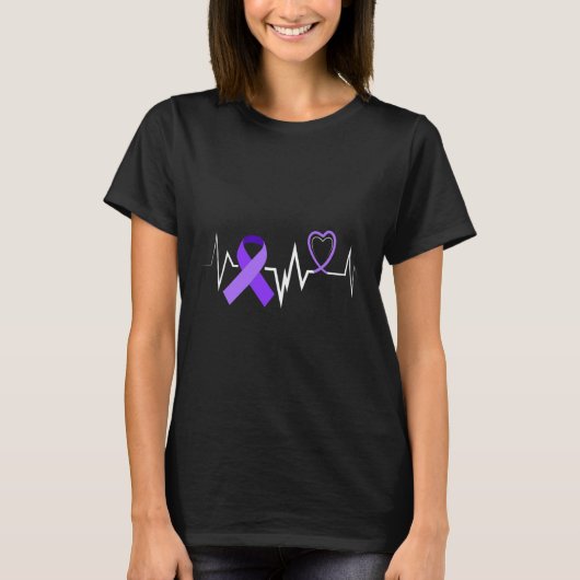 Hartslag Epilepsie Lintepilepsie Aandoening AWAREN T-shirt (Voorkant)