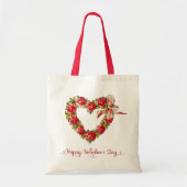  hartslag Floral Wreath Happy Valentine Dag Tote Bag (Voorkant)
