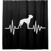 Hartslag Franse Bulldog Pulse Douchegordijn (Voorkant)
