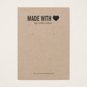 Hartslag gemaakt met Love Kraft Earring Display Ka Visitekaartje (Voorkant)