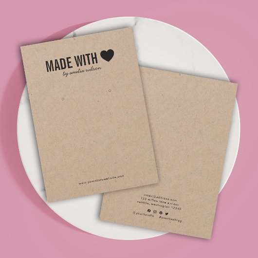 Hartslag gemaakt met Love Kraft Earring Display Ka Visitekaartje