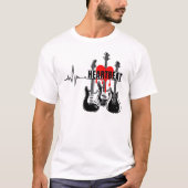 Hartslag Gitaarontwerp T-shirt (Voorkant)