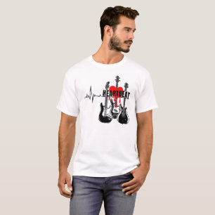 Hartslag Gitaarontwerp T-shirt