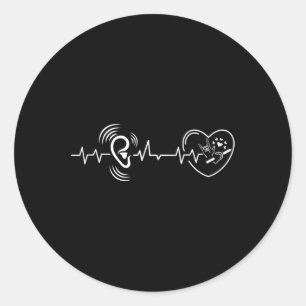 Hartslag Handgebarentaal Gehoorverlies Awarenes Ronde Sticker