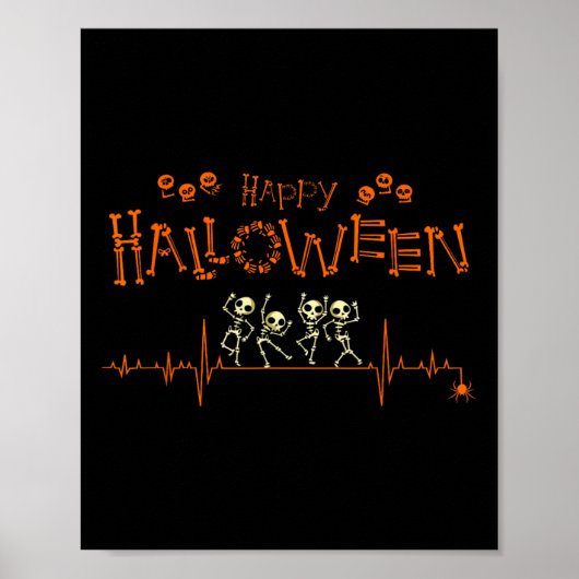 Hartslag Happy Halloween Doctor Nurse Poster (Voorkant)