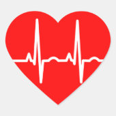 hartslag hart sticker (Voorkant)