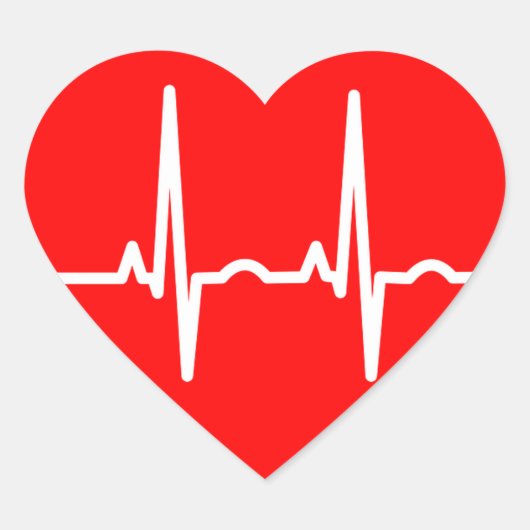 hartslag hart sticker (Voorkant)
