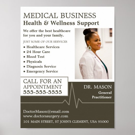 Hartslag, huisarts, verpleegkundige, arts poster (Voorkant)