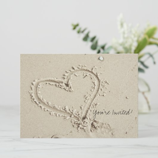 Hartslag in de uitnodiging voor zandstralen (Staand voorkant)