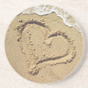 Hartslag in de zand-onderzetters zandsteen onderzetter