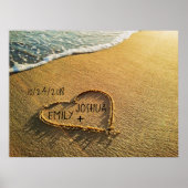 Hartslag in de zand-strand poster (Voorkant)