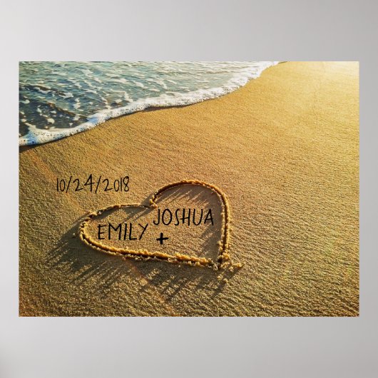 Hartslag in de zand-strand poster (Voorkant)