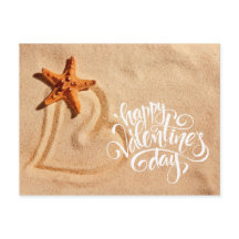 Hartslag in de zand. Valentijnsdag Briefkaarten