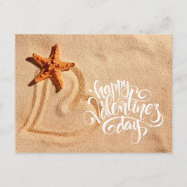 Hartslag in de zand. Valentijnsdag Briefkaarten