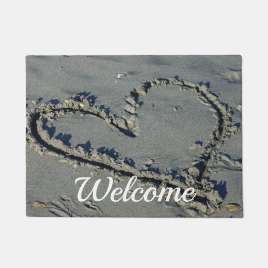 Hartslag in de zand-welkomstdeur deurmat (Voorkant)