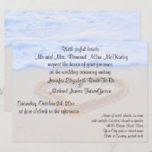 Hartslag in de Zandstrand bruiloft Kaart (Voorkant / Achterkant)