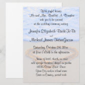 Hartslag in de Zandstrand bruiloft Kaart (Voorkant / Achterkant)