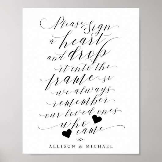 Hartslag in het Lijst van het gebaar van het huwel Poster (Voorkant)