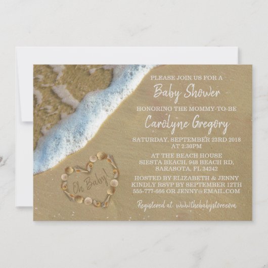 Hartslag in het zand-band babyschoeisel kaart (Voorkant)