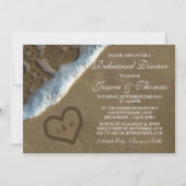 Hartslag in het zand Beach bruiloft repetitie Kaart (Voorkant)