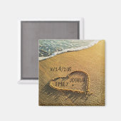 Hartslag in het zand-tropisch strand magneet (Voorkant / Achterkant)