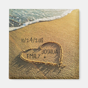 Hartslag in het zand-tropisch strand magneet