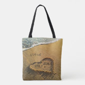 Hartslag in het zand-tropisch strand tote bag (Achterkant)