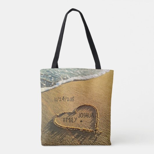 Hartslag in het zand-tropisch strand tote bag (Achterkant)