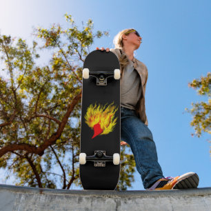 Hartslag in vlammen persoonlijk skateboard