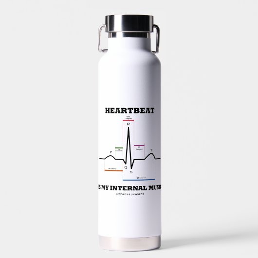 hartslag is mijn interne muziek EKG Sinus Rhythm Waterfles (Voorkant)