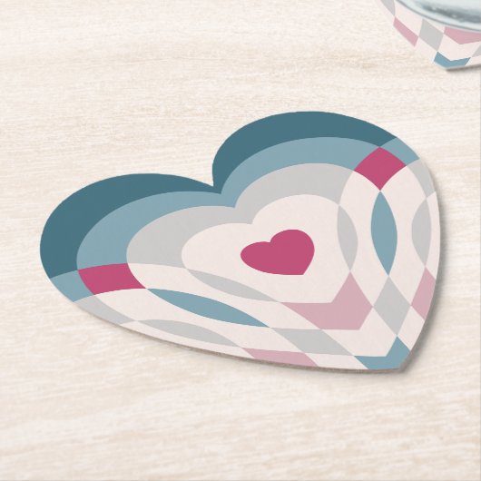 hartslag kartonnen onderzetters (Gekanteld)