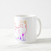 Hartslag Kat Puls, Unieke Katten Illustratie Koffiemok (Voorkant rechts)