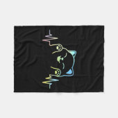 Hartslag Kattenliefhebber Dierensilhouet Schattige Fleece Deken (Voorkant (Horizontaal))