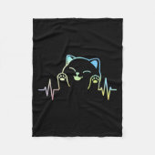 Hartslag Kattenliefhebber Dierensilhouet Schattige Fleece Deken (Voorkant)