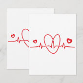 Hartslag krabbels RSVP kaartje (Voorkant / Achterkant)