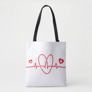 Hartslag krabbels tote bag