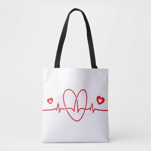 Hartslag krabbels tote bag (Voorkant)