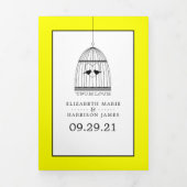  hartslag, Lemon Yellow Wedding Suite Drieluik Uitnodiging (Cover)