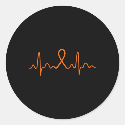 Hartslag Leukemie kanker Leukemie Ondersteuning Gi Ronde Sticker (Voorkant)