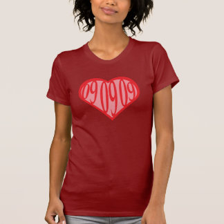 Hartslag met geluksgetallen 09 09 09 t-shirt