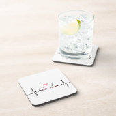 Hartslag met liefde inspirerend citaat bier onderzetter (Rechterzijde)